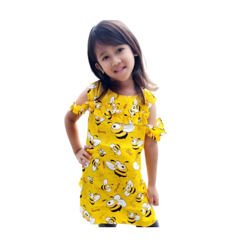 Daster Anak Perempuan dress Sabrina Karakter Lebah Kuning