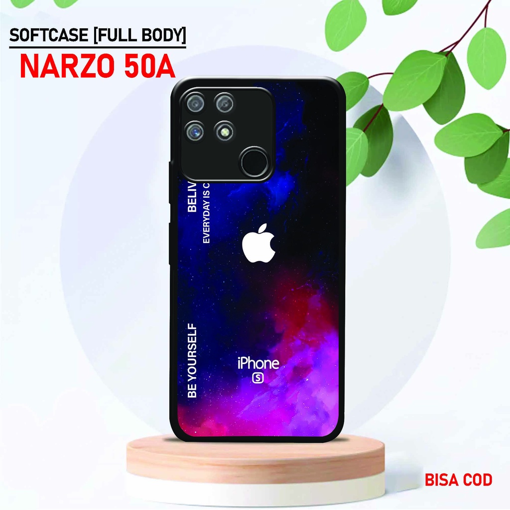 [ UC 3 ] Case Realme Narzo 50a - Case Apel - Gambar Branded - Hardcase Realme Narzo 50a - Case Premi
