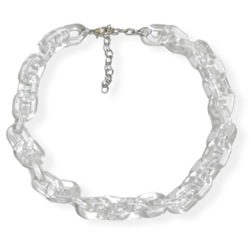 Kalung Choker Rantai Akrilik Transparan Retro Chain Acrilic
