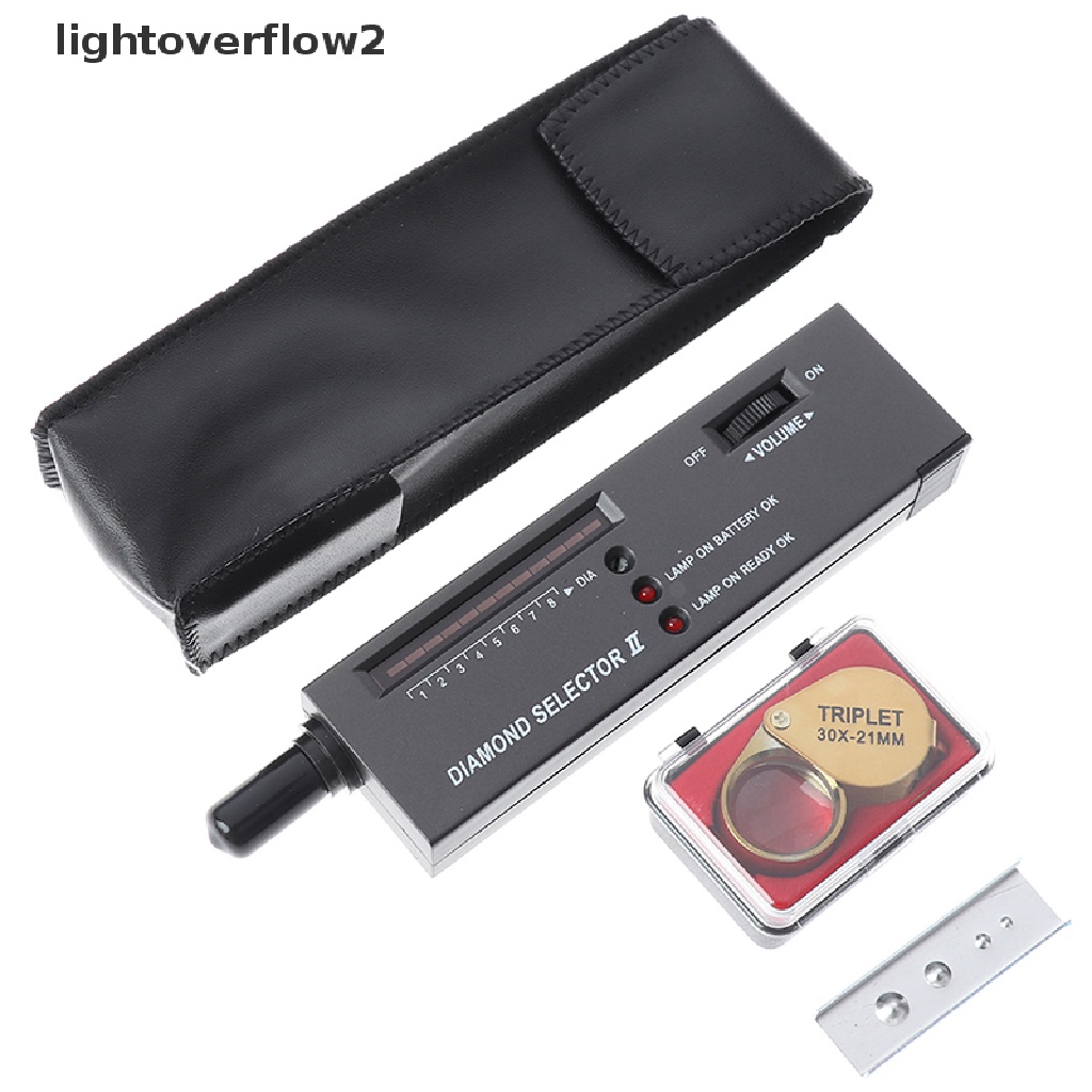 (lightoverflow2) Alat Penguji Keaslian Berlian Portable Dengan Kaca Pembesar 30x
