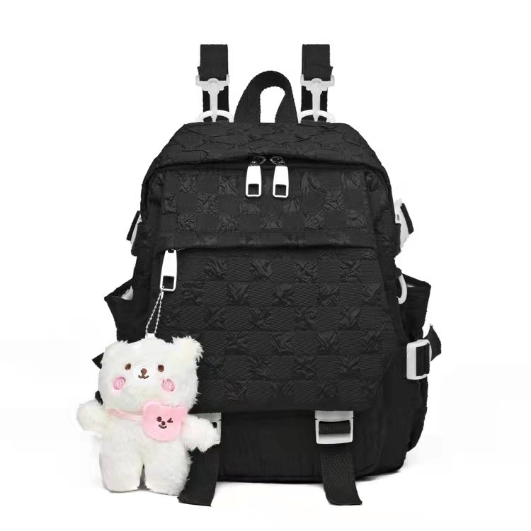 BJ43535 (DAPAT BONEKA) - BLACK/BLUE/GREEN/GRAY/PINK - TAS RANSEL BACKPACK PUNGGUNG WANITA FASHION KOREA CHINA IMPORT MODIS ELEGAN TERMURAH TERLARIS TERBARU BAGSTORE JAKARTA TAS BATAM BQ3535