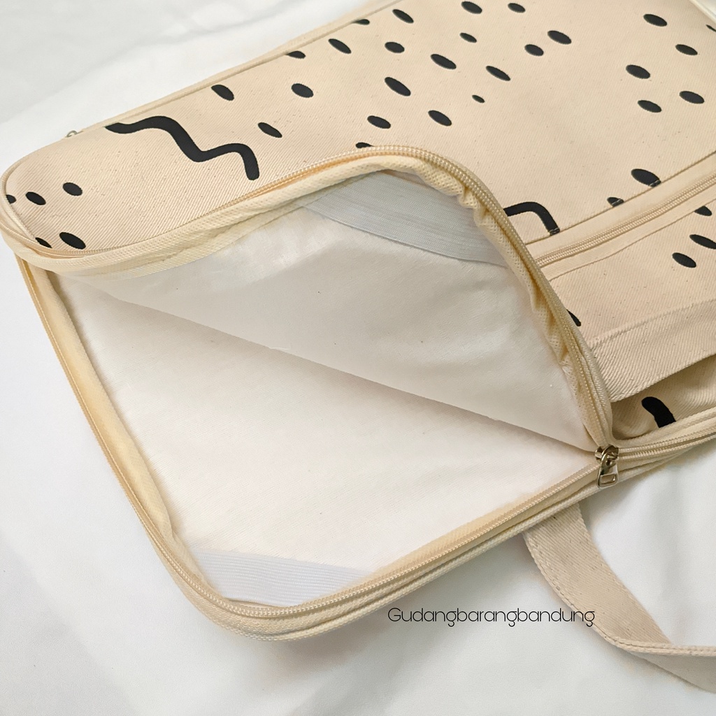 Tas Laptop Sleeve Kanvas Motif Lavenia - Perlindungan dan Gaya untuk Ukuran 15,6 Inch Anda
