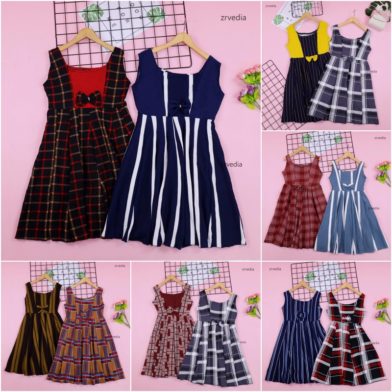 Dress Clairine Uk 6-7 Tahun - Baju Anak Perempuan Murah Dres Polos Yukensi Adem Pakaian Pesta Gaun