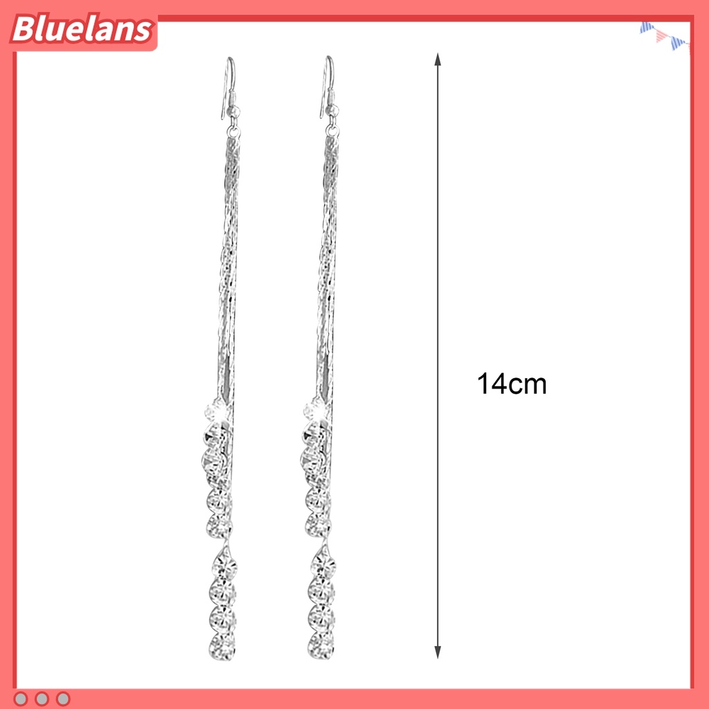 Anting Berlian Imitasi Bahan Alloy Tahan Tarnish Gaya Elegan Untuk Wanita