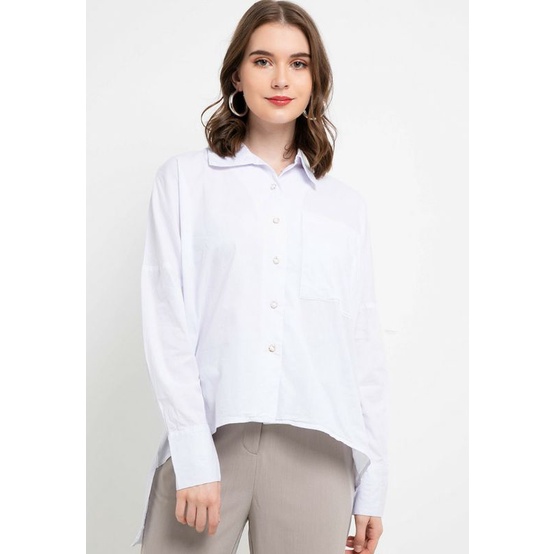 KC716 KEMEJA BLOUSE LOIS GIRL ORIGINAL PUTIH WHITE