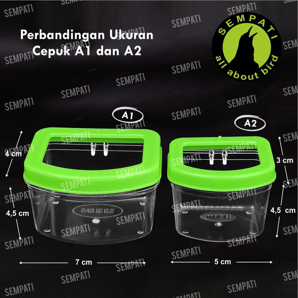Cepuk Burung A1 Wadah Pakan Burung Cangkir Tempat Makan Minum Sangkar Burung Lovebird Murai Pleci Kenari Merpati Anti Tumpah