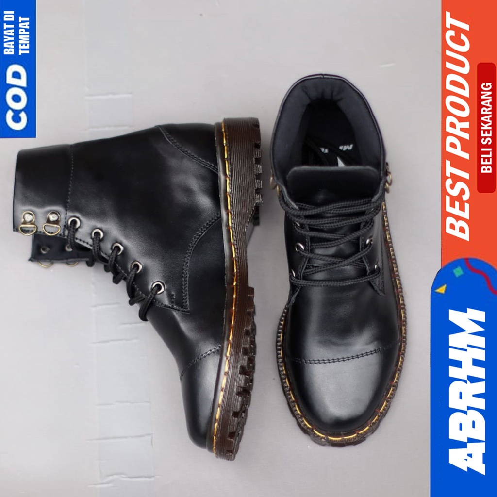 Sepatu Docmart Formal Low Boots Pantofel Hitam Wanita Abrhm Jumi