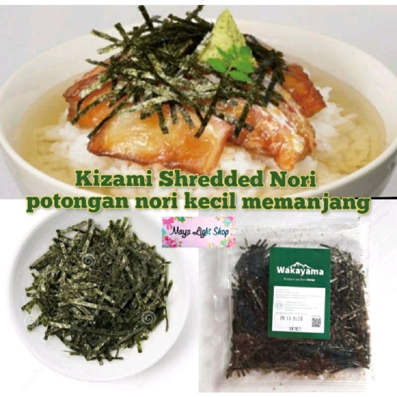 

Kizami shredded nori 5gr taburan nori mirip aonori rumput laut topping ramen halal enak sale