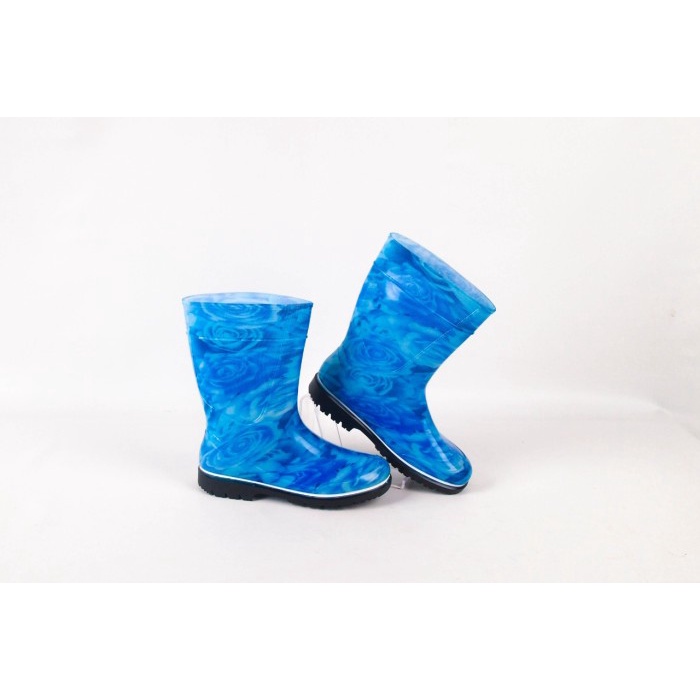 Sepatu Boot Anak AP BOOTS 2012 Fresh Blue Rose - Sepatu Boot Karet
