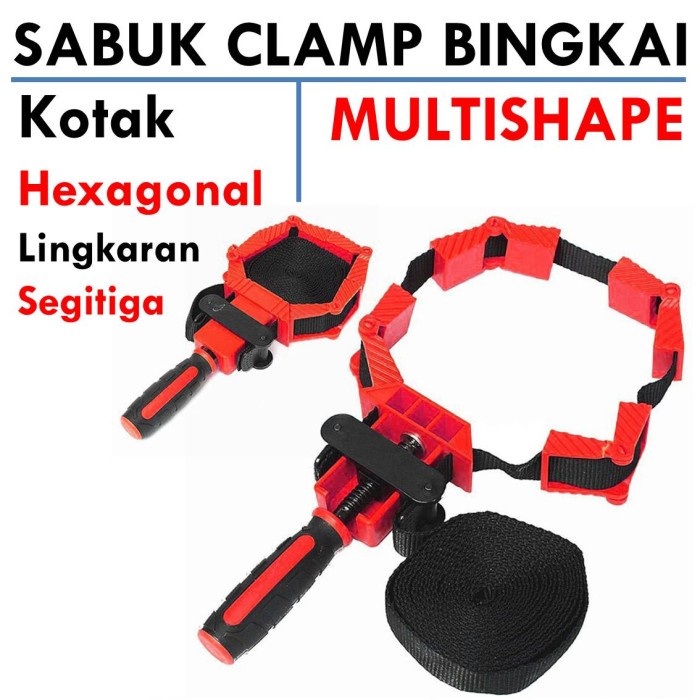 Clamp Klem Tali Sabuk Strap Kayu Bingkai Lingkaran Segitiga Hexagonal
