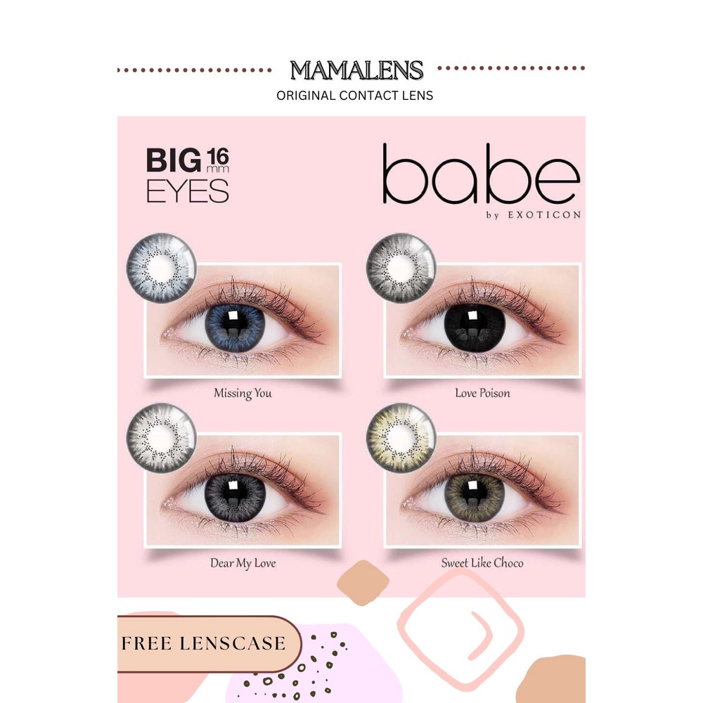 Softlens X2 Babe Normal &amp; Minus -0.50 sd -3.00 Free Lenscase - MAMALENS