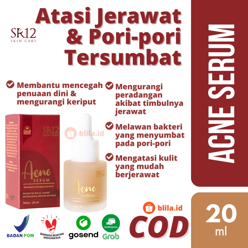 SR12 Acne Serum 20ml Serum Wajah Muka Jerawat Ampuh Atasi BPOM Aman