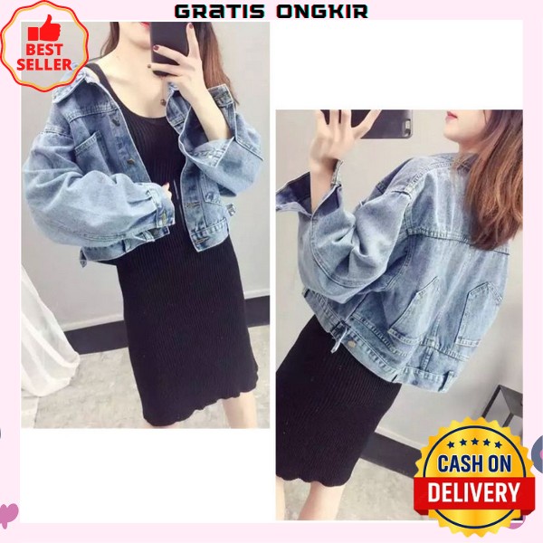 Jaket Crop Wanita Jacket Jins Wanita Cropty Murah Jaket Wanita Korea Import Cwe Distro Cewek Jins Ja
