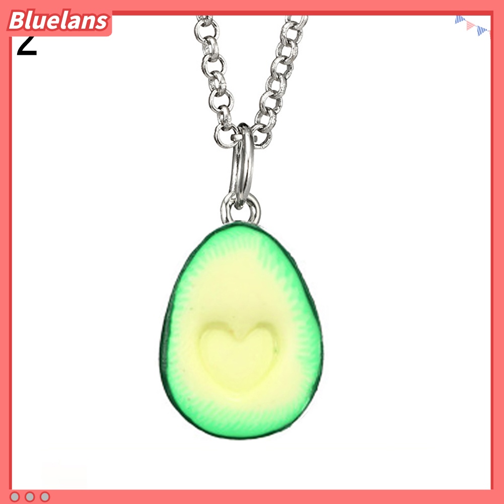 Bluelans Lovely Avocado with Nuclear 3D Clay Alloy Necklace Decor Couple Neck Chain Gift