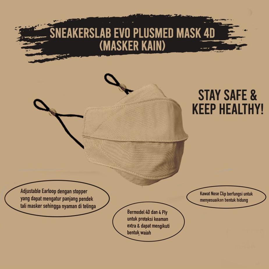 yr✰Ready Stock Masker Kain Premium 4D Evo PlusMed w/ Earloop ( 4 Ply ) Bisa dicuci / Premium / Evapl
