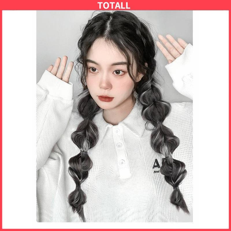 COD Ekor Kuda Poni Ganda Tinggi Wanita  Sorot Lantern Puff  Kepang Twist  Kepang Wig Tali-Totall