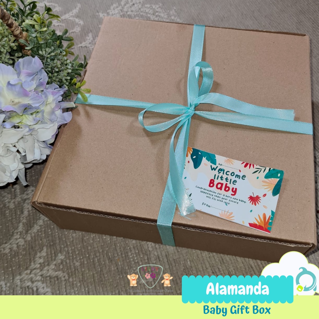 BABY GIFT BOX / HAMPERS (LIBBY) Setelan Panjang, Setelan Pendek, (Earth Color/Motif) Singlet Bayi 6-12m / 1-2y