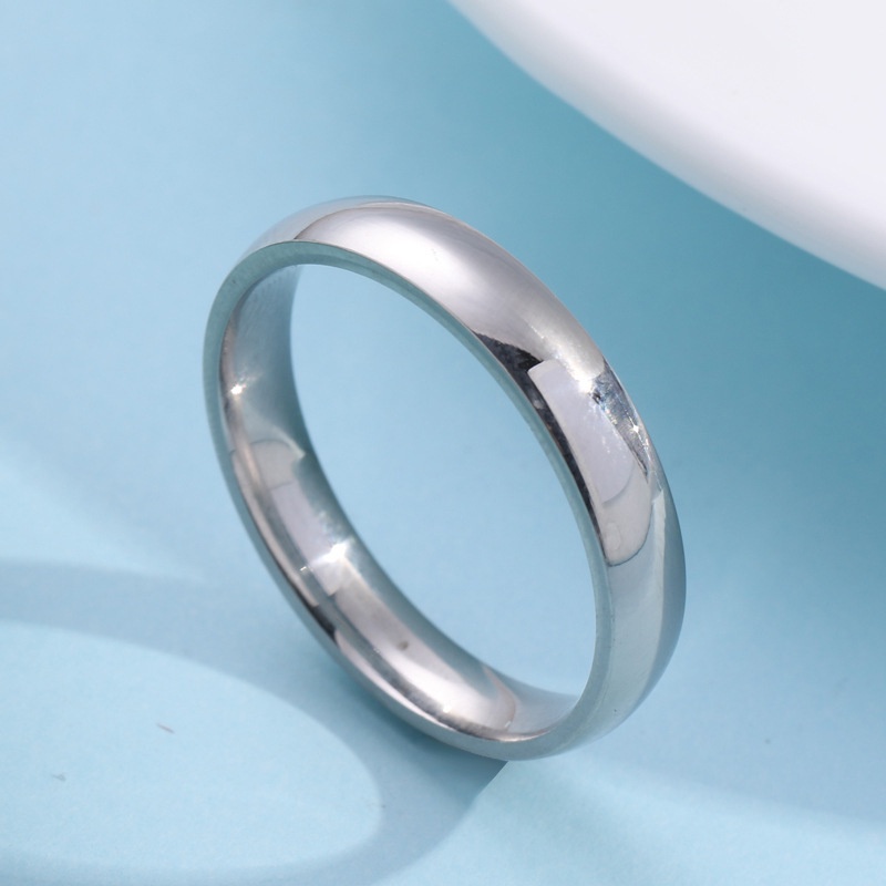 Cincin Pasangan Bahan titanium steel Ukuran 4mm