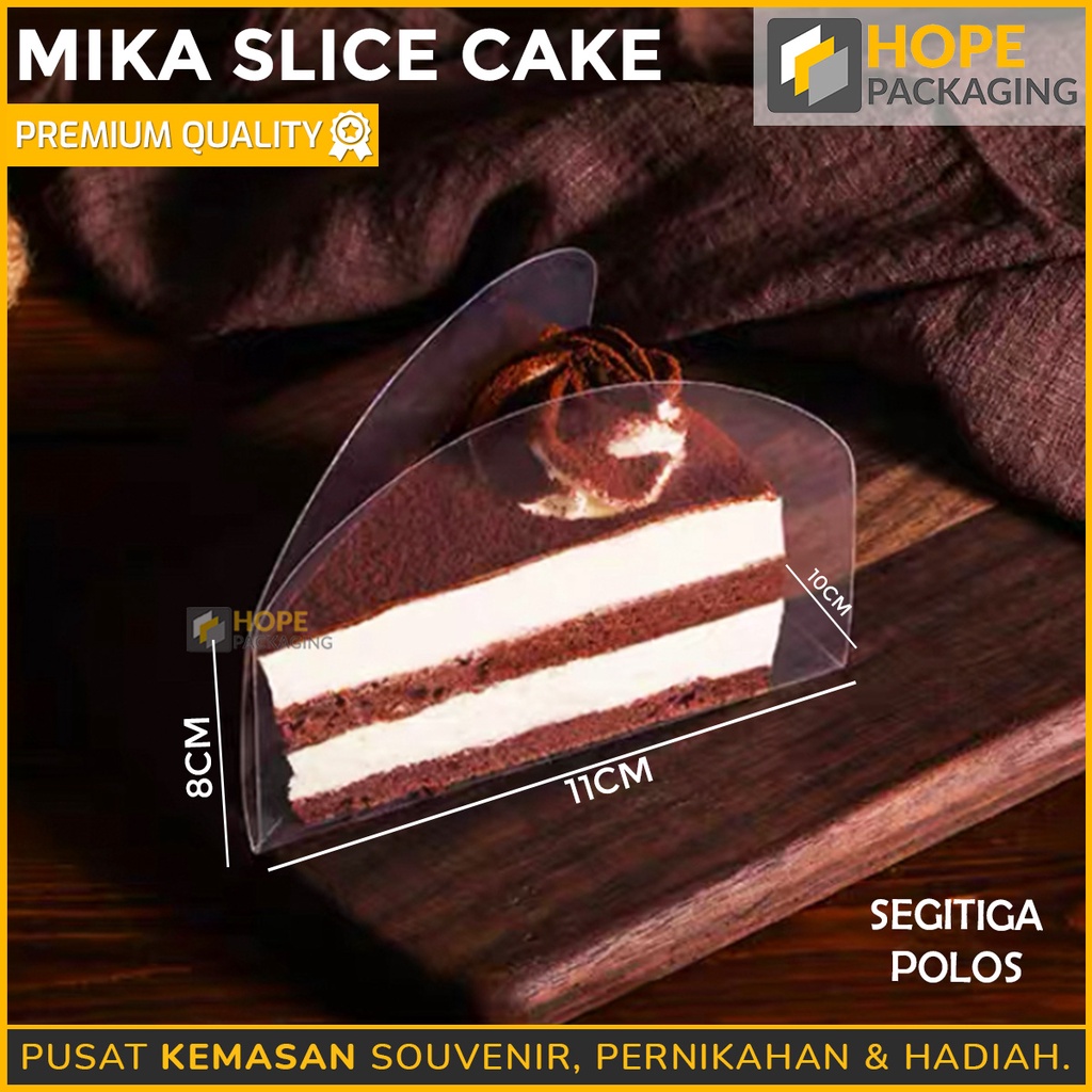 [ isi 10 pcs ] Mika Slice Cake tiramisu / tart Oval / Segitiga / Persegi panjang untuk pinggiran kue / cake