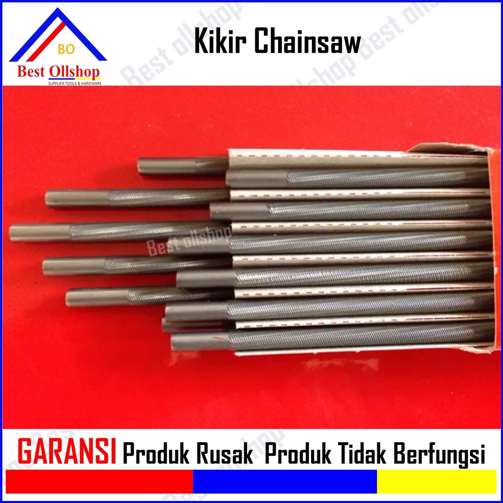 Kikir Bulat Rantai Chainsaw Files Senso Gergaji Mesin Saw Files 3/16&quot; 4.8 MM Isi 3 Pcs Murah