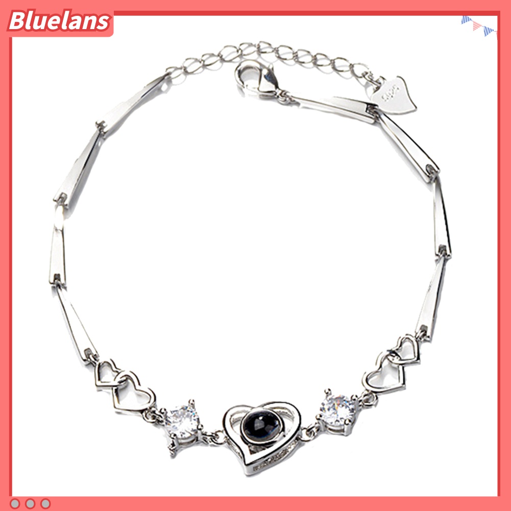 Gelang Rantai Proyeksi 100 Bahasa I Love You Bentuk Hati