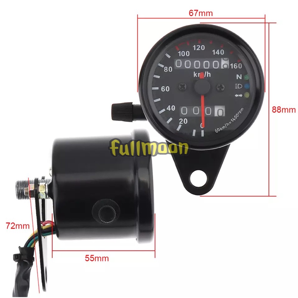 speedometer kilometer jarum stelan led universal motor