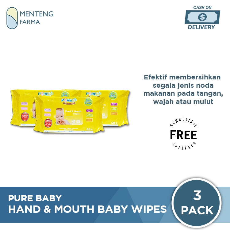 Pure Baby Combo Hand and Mouth Baby Wipes Orange - Tisu Basah Bayi