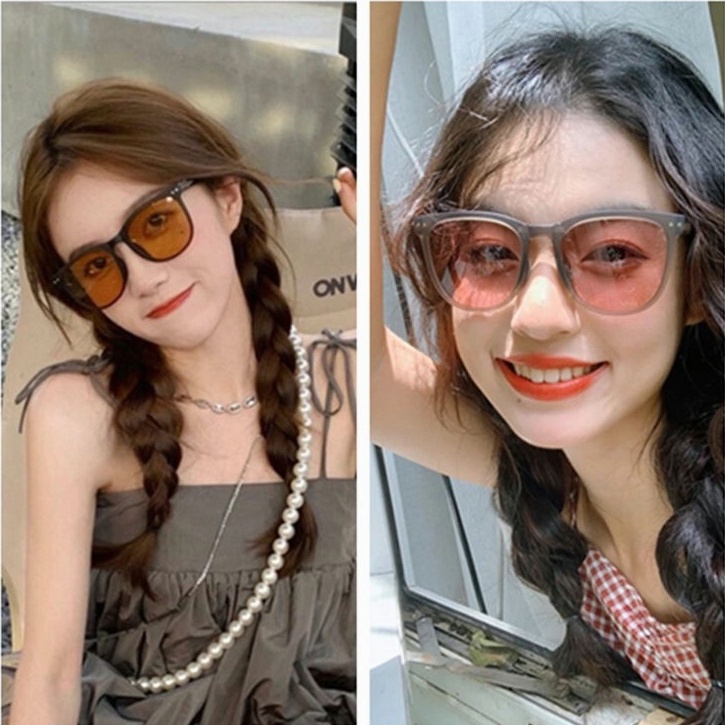 COD❤Kacamata Hitam Terbaru Bisa Di Lipat Sunglasses Anti-Uv Wanita Pria Import Kacamata Fashion Tri