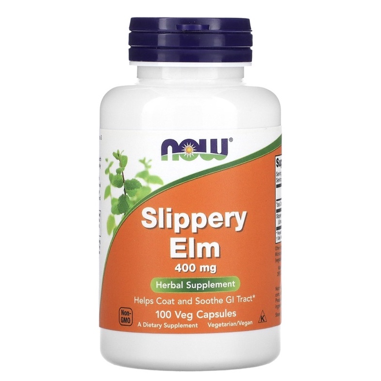 Now Slippery Elm 400 mg Now Foods Slippery Elm 100 Veg Capsules