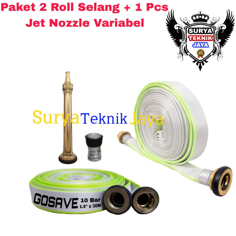 Paket selang pemadam kebakaran dan Jet nozzle uk.1,5"inch