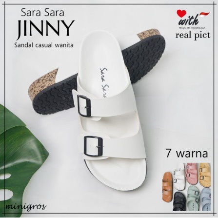 Sara Sara JINNY Sandal wanita casual sandal slop puyuh kekinian model birken ban dua