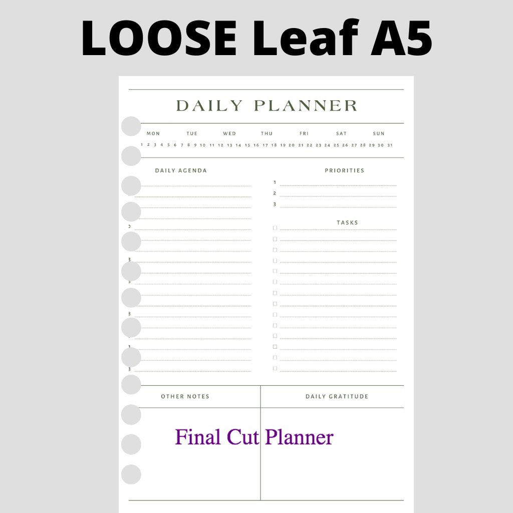 

Loose Leaf A5 - Daily Planner Tema Minimalis By Monologprojects .