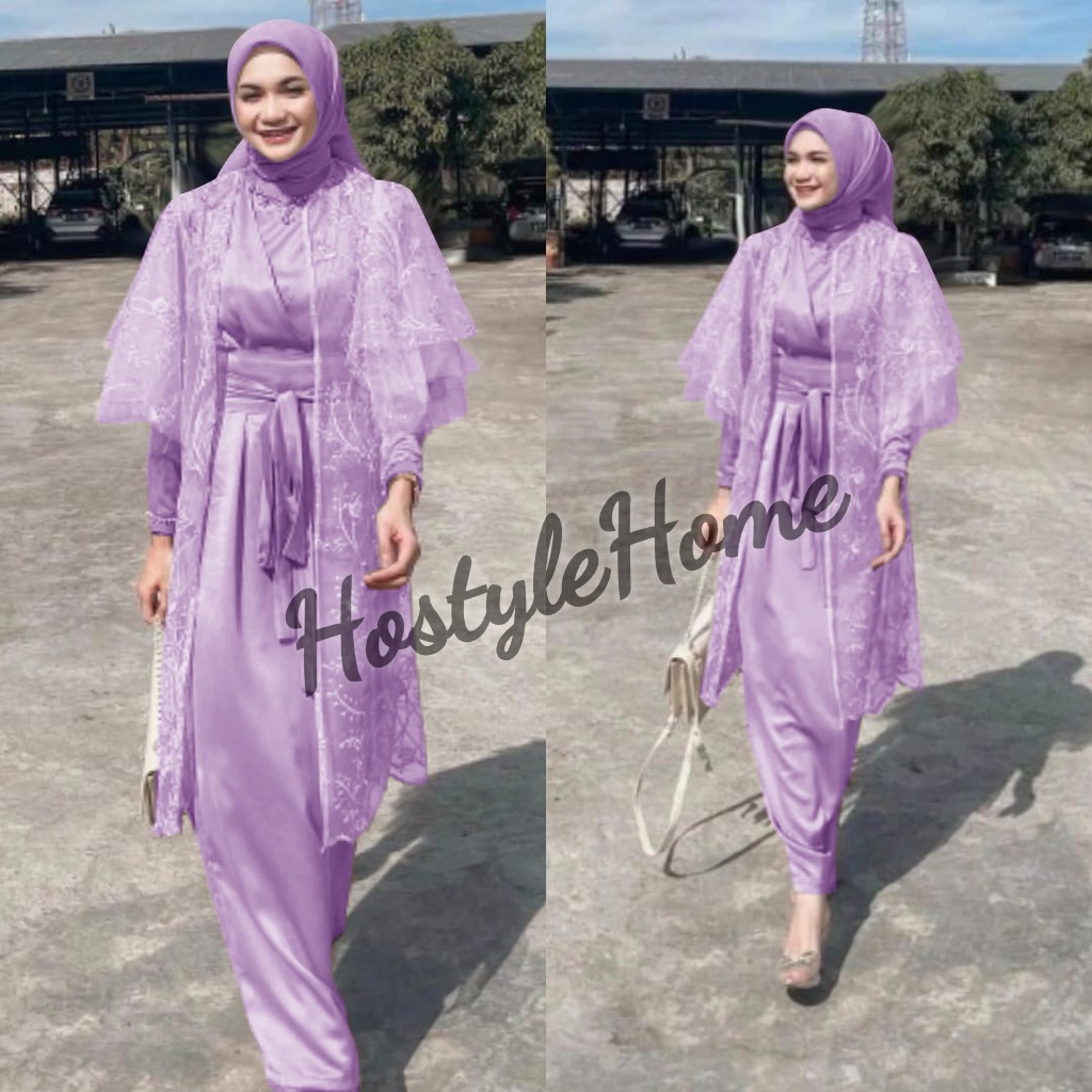 (NEW) LUVINA - Baju Gamis Ibu Perempuan Muslim FREE CARDI Ukuran M L XL XXL JUMBO Untuk Acara Pesta 