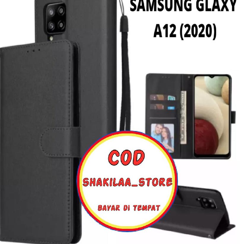 NEW !! 3.3 CASE FLIP CASE KULIT FOR SAMSUNG GALAXY A12 2020 - CASING DOMPET-FLIP COVER LEATHER-SARUN