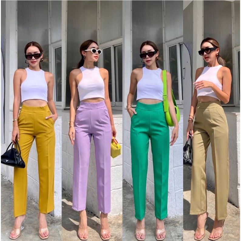 PR310 Elis pants 7/9 Promthong Highwaist Pants import bangkok