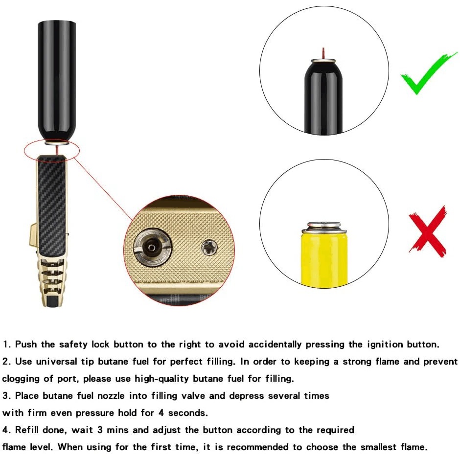 Jobon Korek Api Gas Flame Jet Gun Butane Torch - ZB-588 - Brown