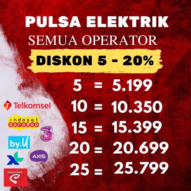 Pulsa Murah Semua Operator/Pulsa Murah Tercepat/Agen Pulsa Termurah/Telkomsel/Indosat/Three/XL/Axis/