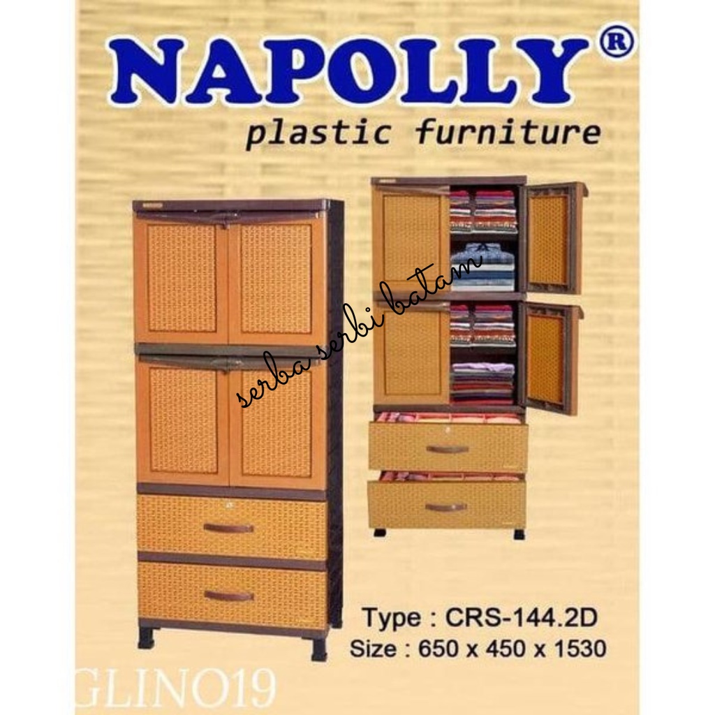 Lemari Cabinet Rotan Sintetis Napolly CRS-144 2D BATAM