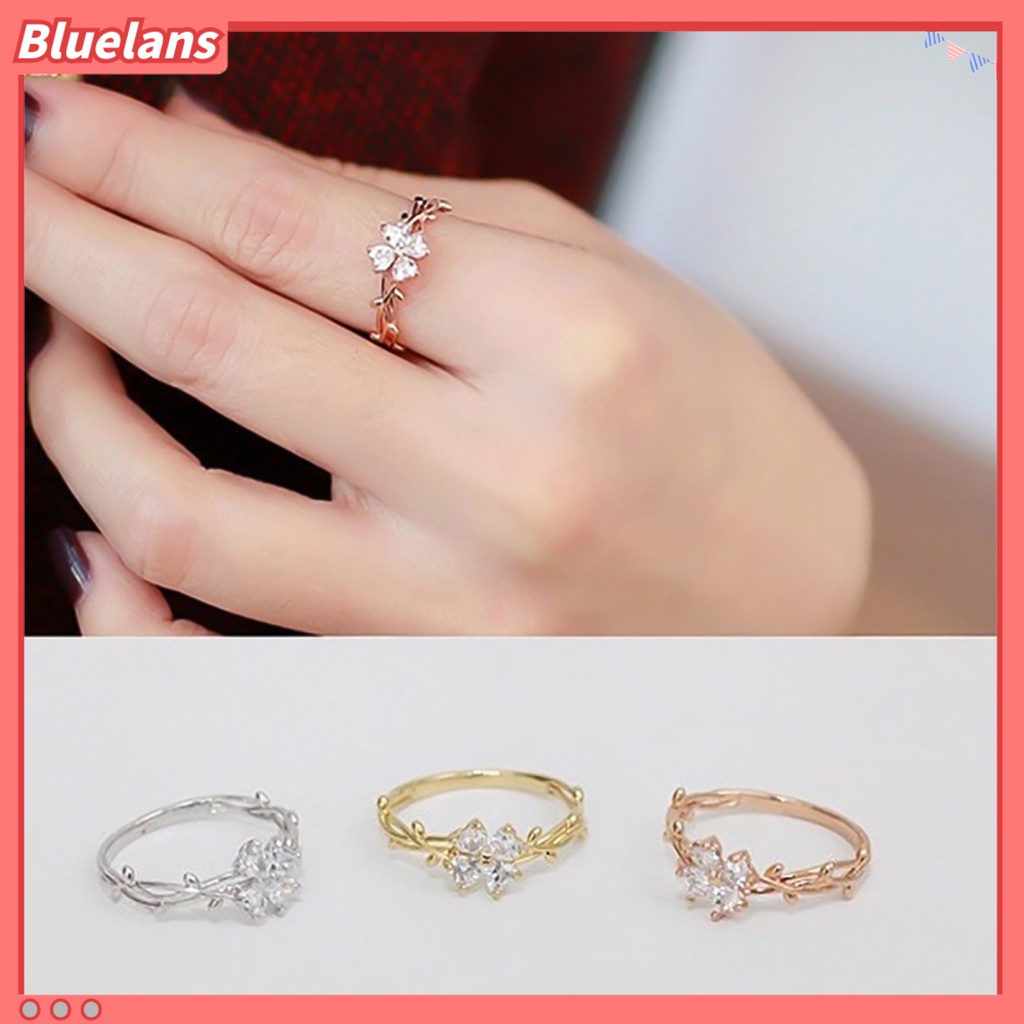 Bluelans Ring Rhinestone Inlaid Creative Alloy Exquisite Twining Vine Finger Band for Women