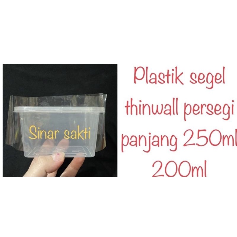 Jual Plastik Segel Thinwall Persegi Panjang 200ml 250ml Shopee Indonesia