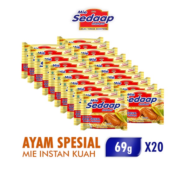 

NEW Sedaap Mie instan Ayam Spesial 69 gr x 20 pcs