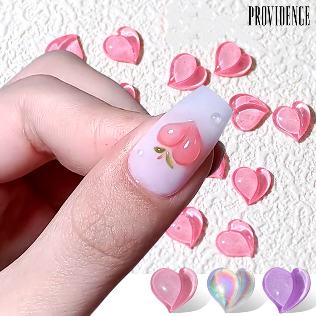 20pcs / Pak Charms Kuku Bentuk Hati Batu Kristal Imitasi Multifungsi Bahan Resin Untuk Dekorasi Wanita
