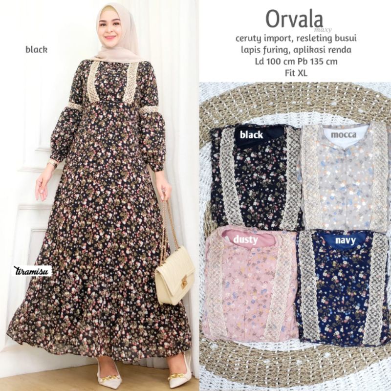 Dress ceruty cantik | Orvala dress tiramisu