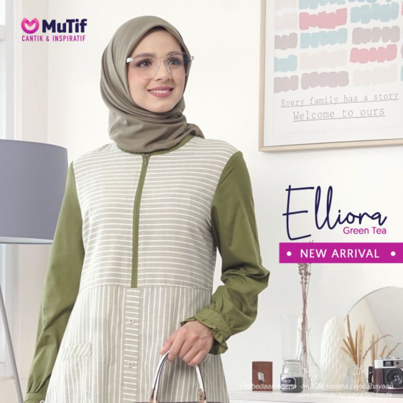 GAMIS MUTIF ELLIORA GREEN TEA ELLIORRA ELIORA