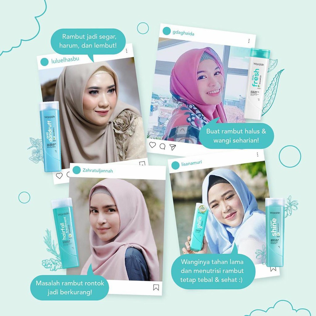 WARDAH Shampoo Conditioner  Hair Fall Treatment - Nutri Shine - Anti Dandruff Sampo Conditioner