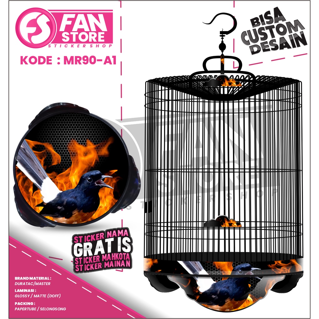 Sticker Sangkar Murai - Sticker Decal Tebok Murai - Decal Kandang Murai Gacor