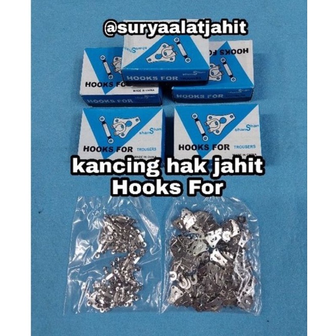 Hak jahit Hooks For impor 1kotak @100psng set =rp.16.000/1kotak