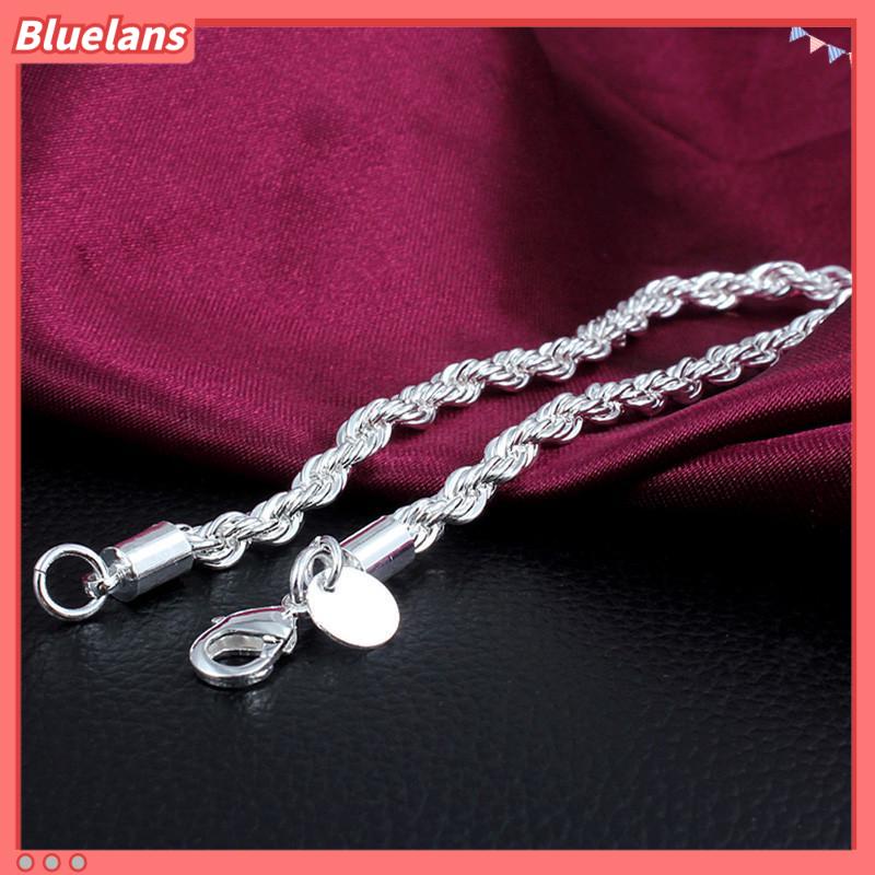 Bluelans Gelang Tali Twist Lapis Silver Untuk Pasangan