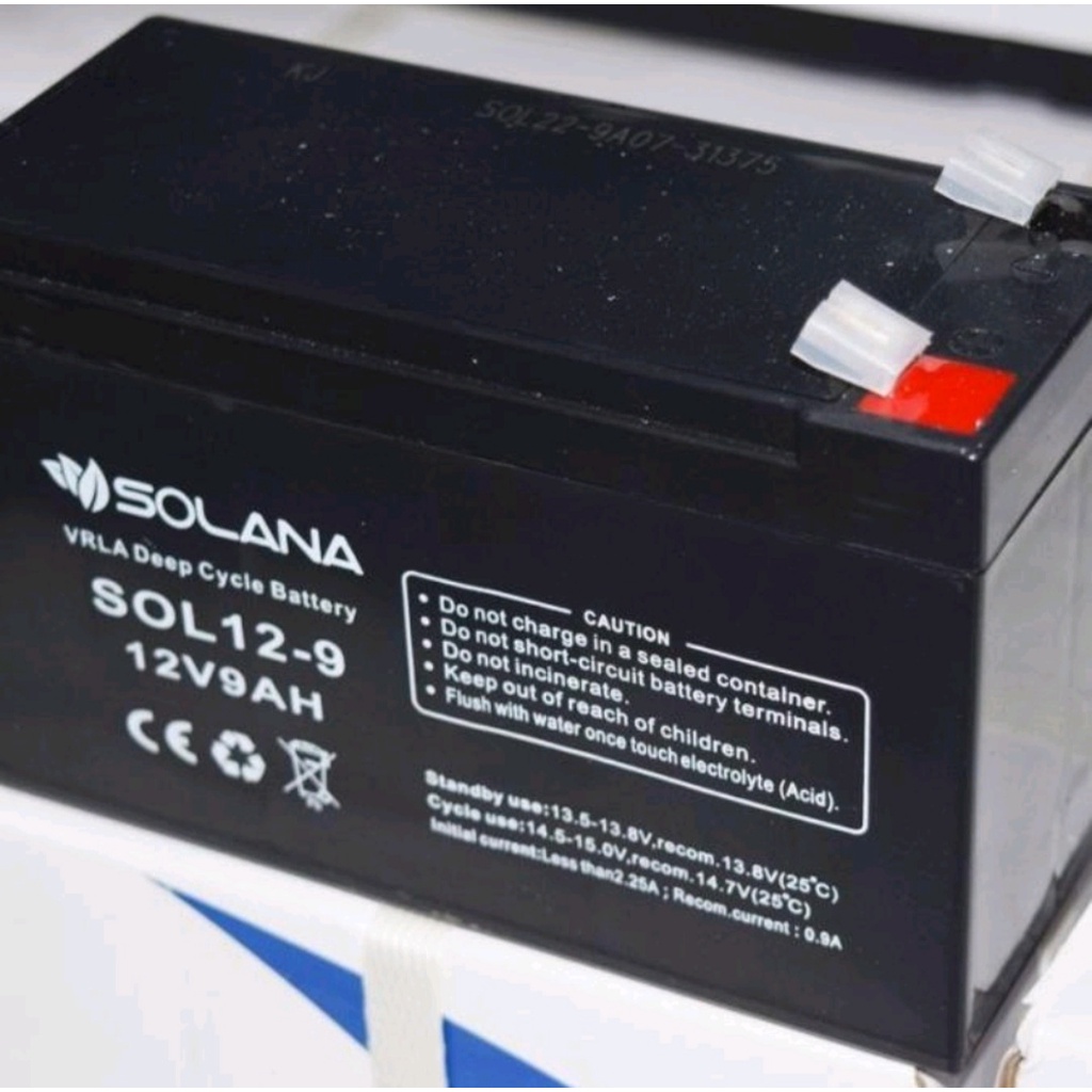 SOLANA BATTERY 12V 9AH AKI SOLANA 9AH AKI TANGKI SEMPROT 9AH SOLANA SURABAYA AKI 9AH SOLANA