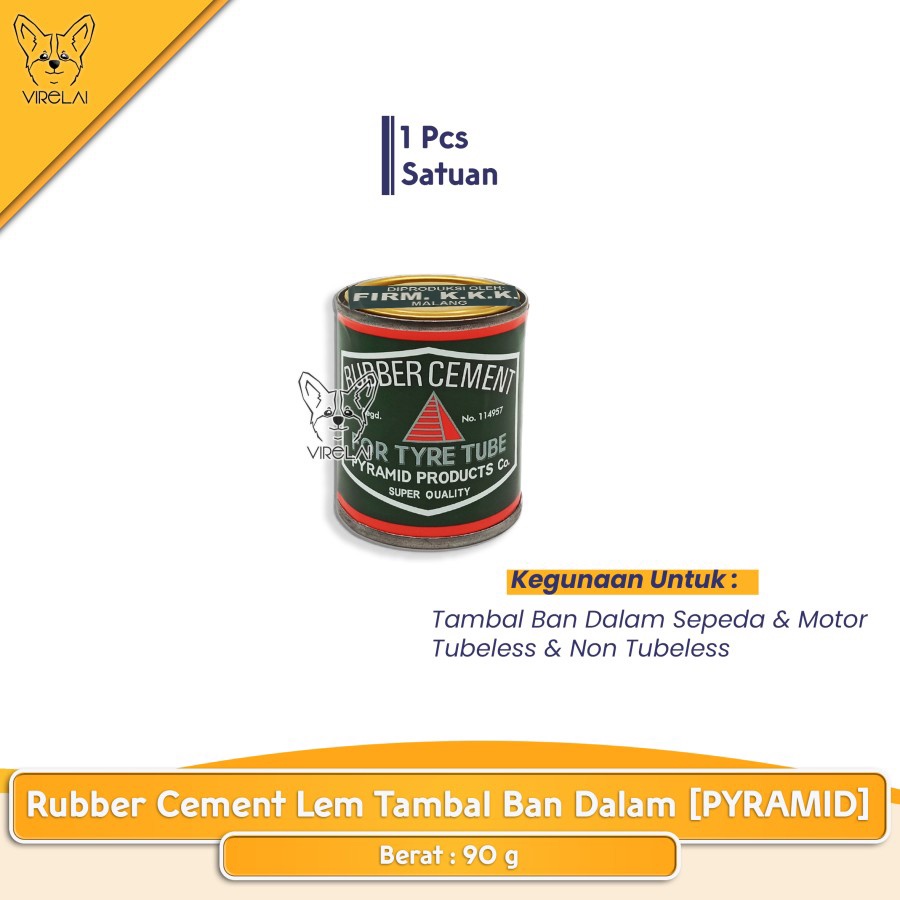 [90 gram] Rubber Cement Lem Cacing Tubeless Karet Tambal Tip Top Pyramid tambal ban dalam sepeda [PYRAMID]